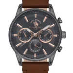 ساعة سانتا باربرا بولو الرجالية الأنيقة بسوار من الجلد الأصلي SB.1.10419