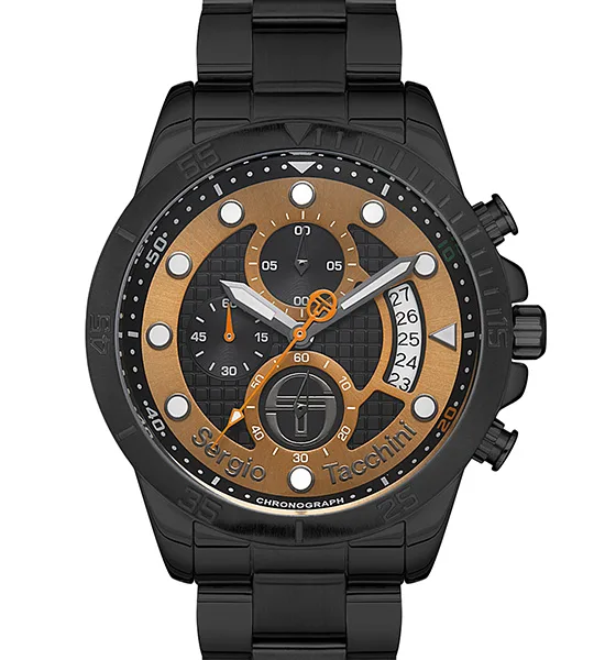 ساعة سيرجيو تاتشيني الرجالية الأنيقة ST.1.10202 بسوار من الفولاذ المقاوم للصدأ