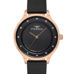 ساعة نسائية بسوار جلدي F21191B