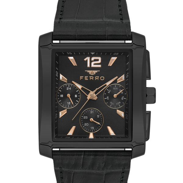 ساعة رجالية بسوار جلدي FM11465BWT