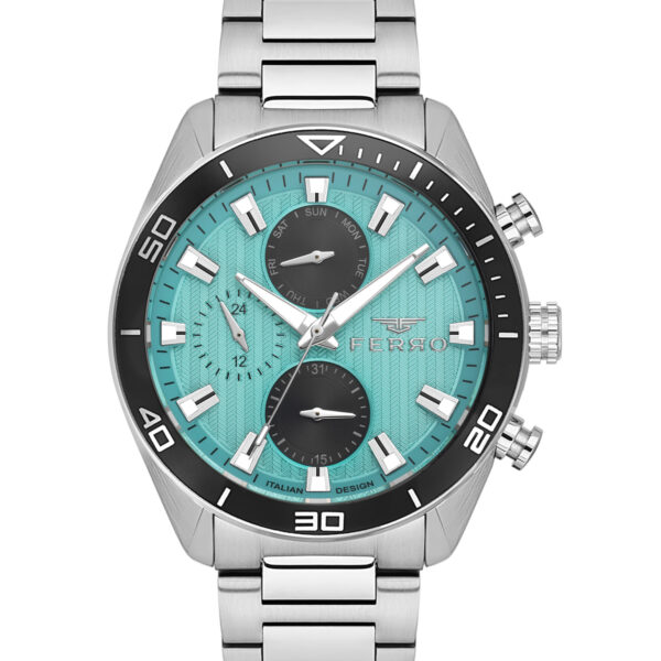 ساعة رجالية FM40138A بسوار من الفولاذ المقاوم للصدأ