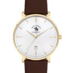 SB.8.10006 Elegant Santa Barbara Polo Men’s Watch Genuine Leather Band