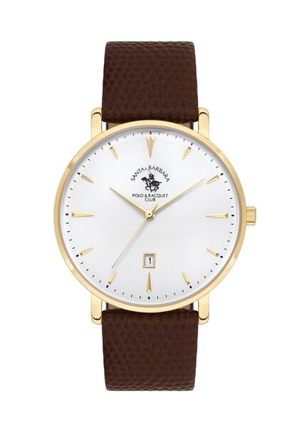 SB.8.10006 Elegant Santa Barbara Polo Men’s Watch Genuine Leather Band