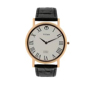 Titan Men's Watch Edge Collection Analog, Leather Strap, 1595W
