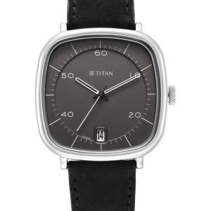 Titan Men's Watch Neo Curve Collection, Anthracite Leather Strap, 1885SL