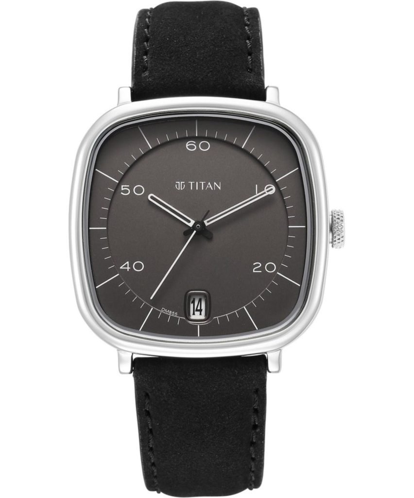Titan Men's Watch Neo Curve Collection, Anthracite Leather Strap, 1885SL