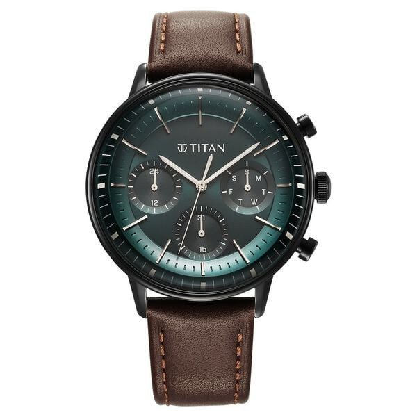 Titan Light Leathers Men's Multifunction Watch Leather Strap, 90171NL