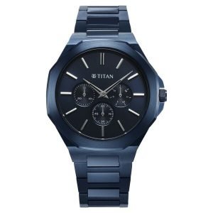 Titan Classic Slim Men's Multifunction Watch Stainless Steel Band, 90198QM