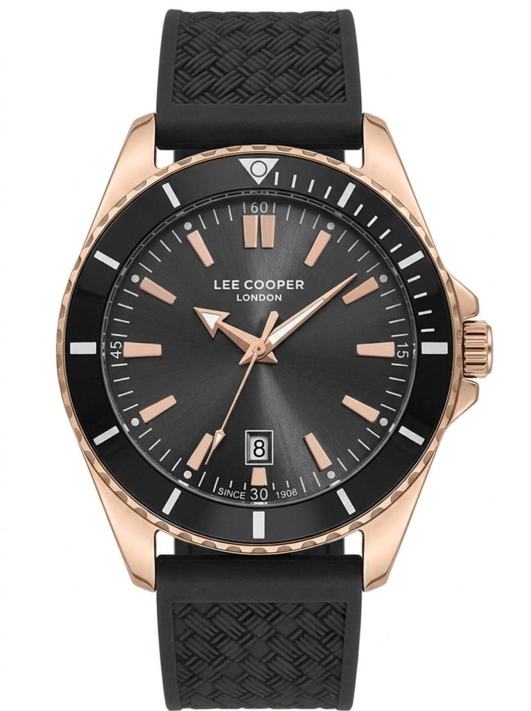 Lee Cooper Men's Date Analog Watch with Silicone Band, LC08257