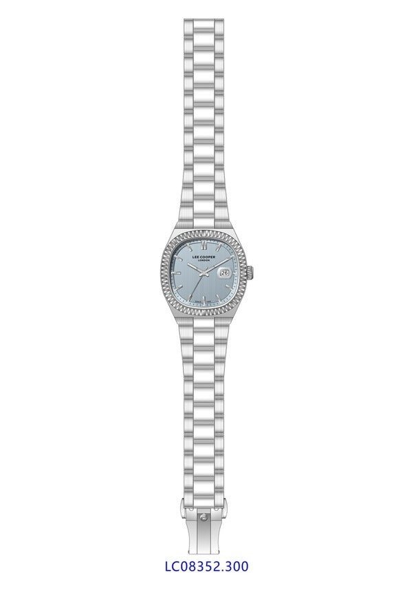Lee Cooper Men's Date Analog Watch Stainless Steel Band, LC08352