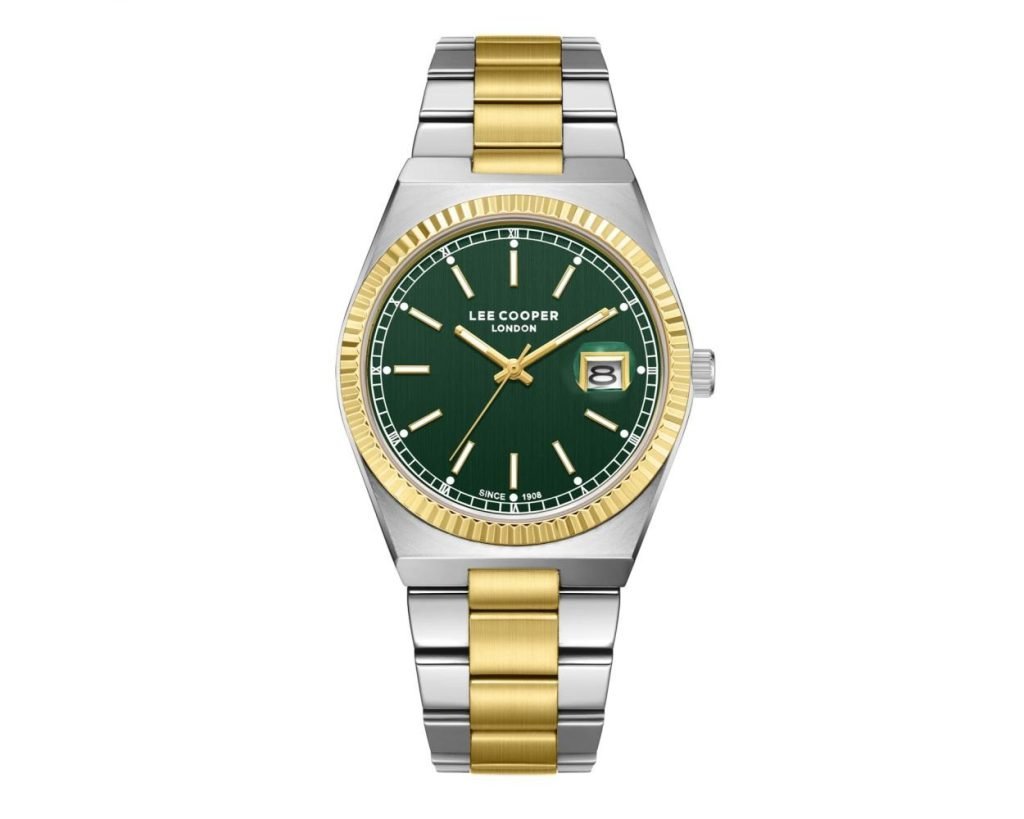 Lee Cooper Men's Date Analog Watch with Stainless Steel Band, LC08374
