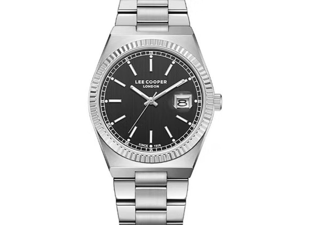 Lee Cooper Men's Date Analog Watch with Stainless Steel Band, LC08374
