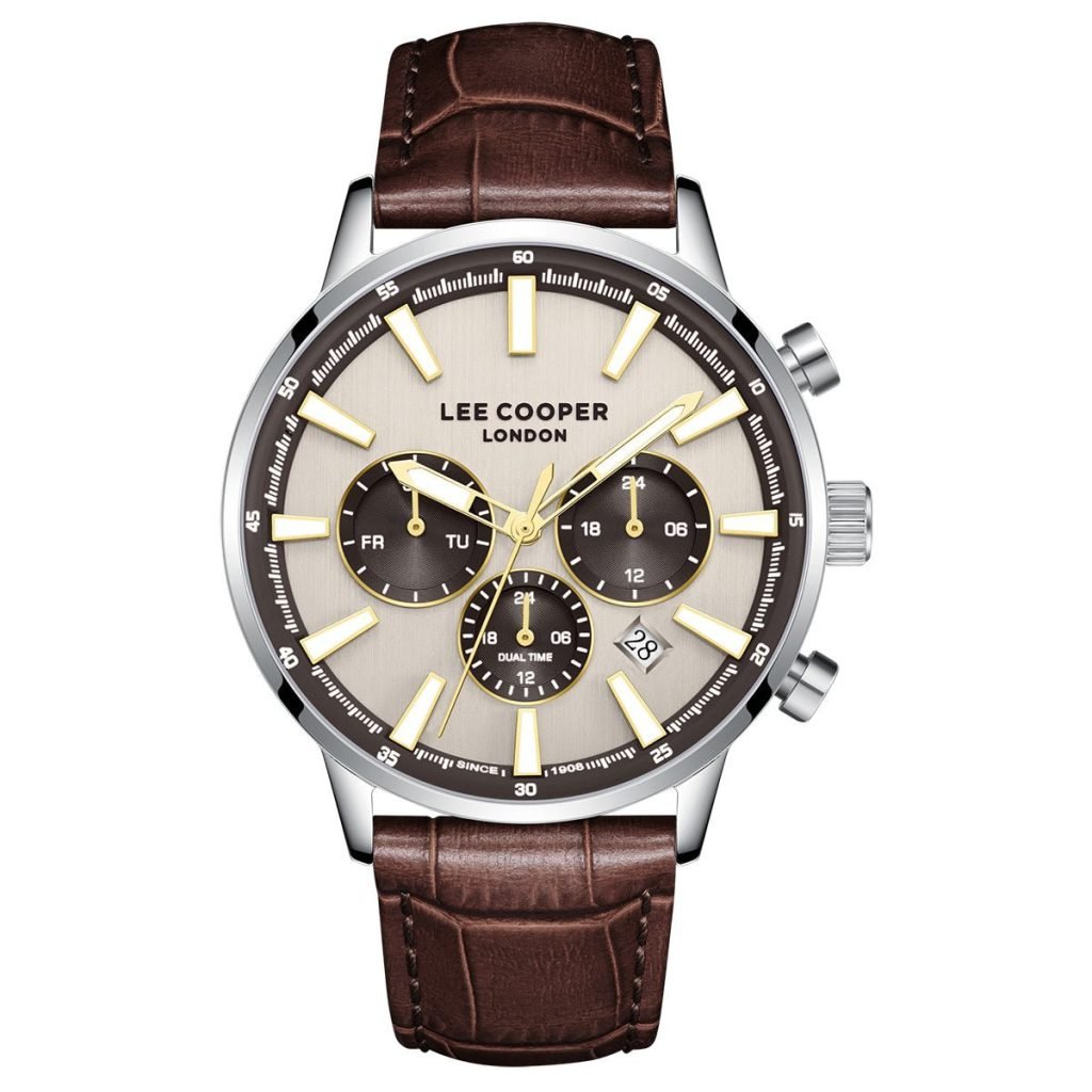 Lee Cooper Men's Multifunction Watch with Leather Band, LC08401.
