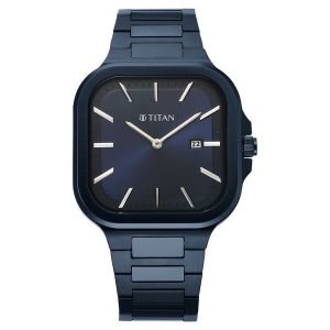 Titan Classique Slim Square Men's Watch Stainless Steel Band, 90176QM