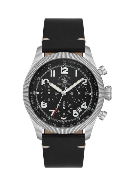 SB.8.10008 Elegant Santa Barbara Polo Men’s Watch Genuine Leather Band