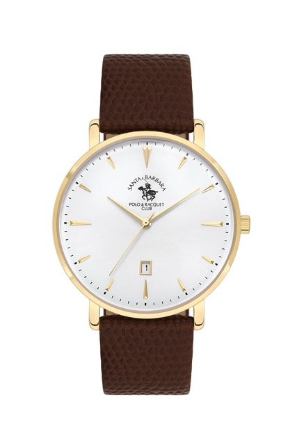 SB.8.10006 Elegant Santa Barbara Polo Men’s Watch Genuine Leather Band