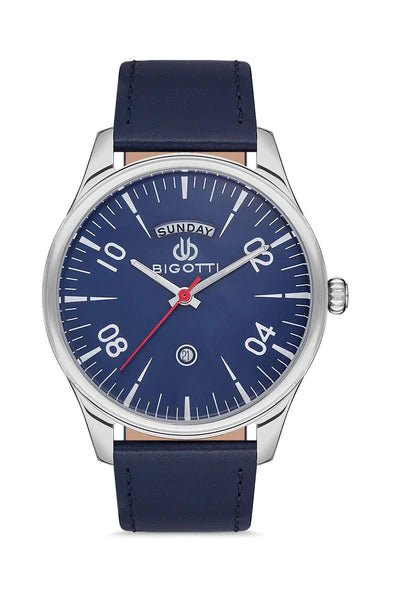 BG.1.10172 Elegant Bigotti Milano Men's Watch Genuine Leather Band