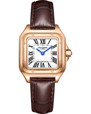 Lee Cooper Women's Analog Watch Ceramic Dial and Leather Band, LC08191