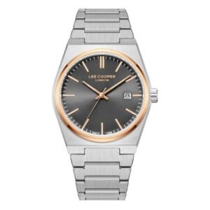 Lee Cooper Men's Date Analog Watch with Stainless Steel Band, LC08196
