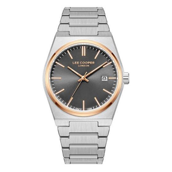 Lee Cooper Men's Date Analog Watch with Stainless Steel Band, LC08196